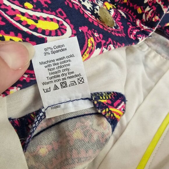Paisley Print Stretch Shorts – by J.Crew Multicolor Summer Cotton Blend Sz 6 - Picture 6 of 8